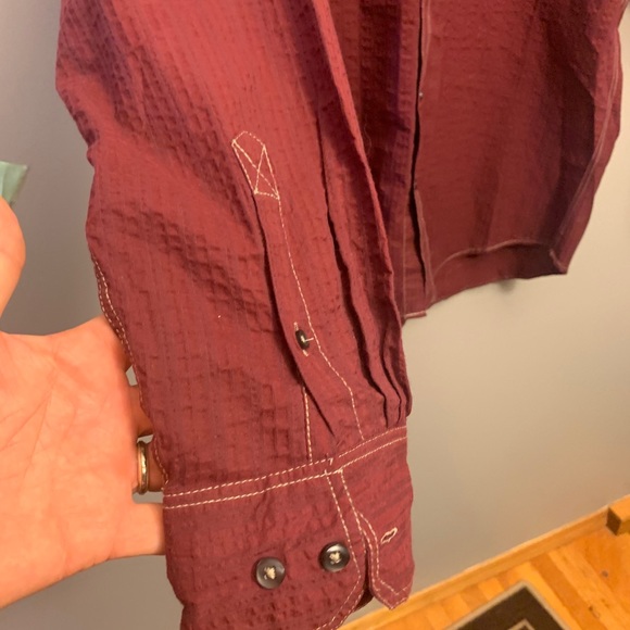 Burgundy button up shirt , XL - Picture 6 of 7